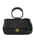 Top Handle Flap, &pound;3,500, Handbags, Black, Lambskin Leather, Front view